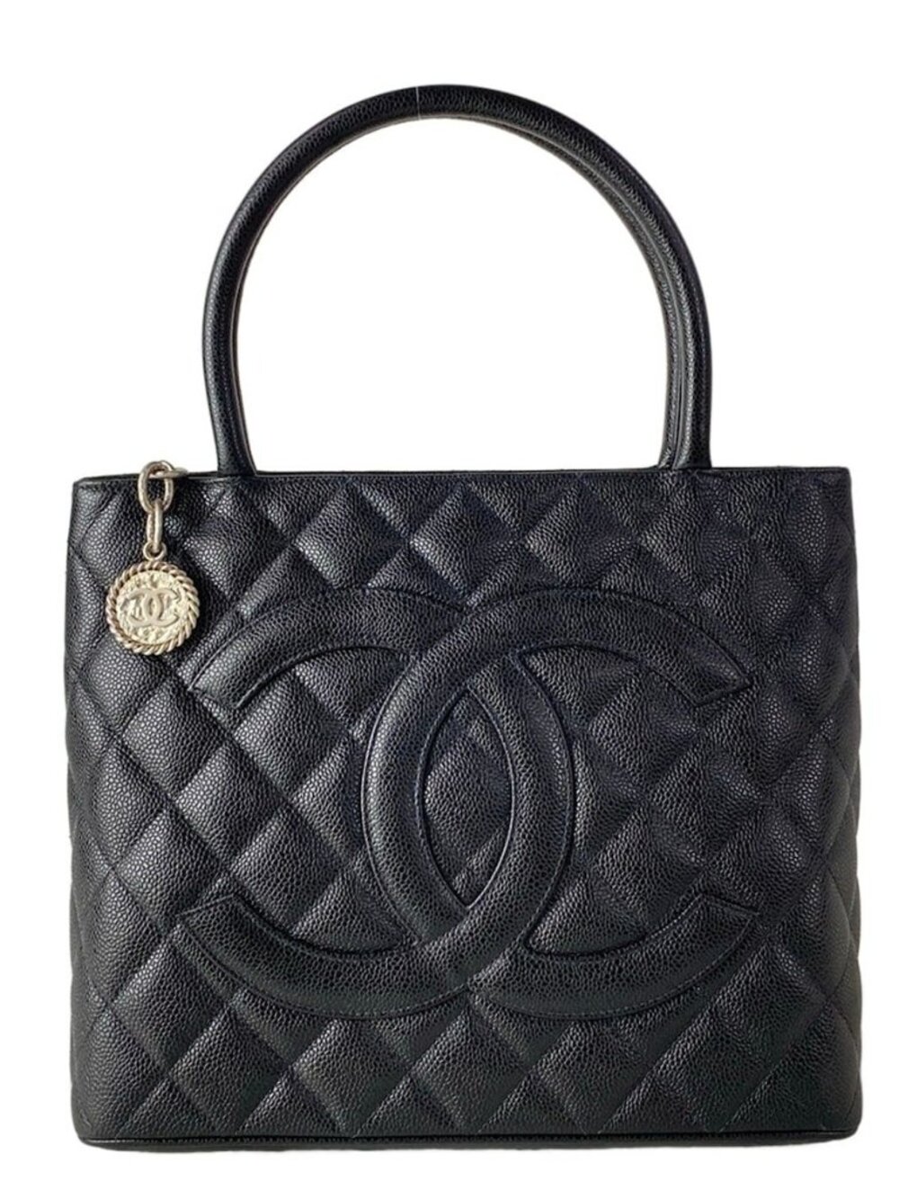 Chanel Tote Medallion Black Silver